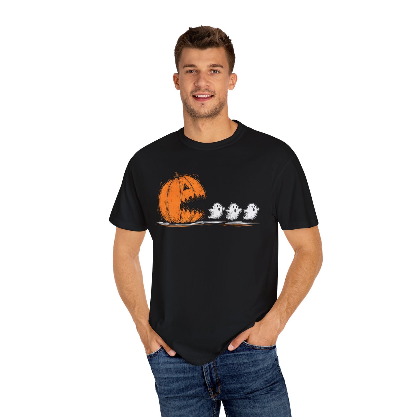 Halloween Ghosts T-Shirt, Spooky Shirt, Fall Apparel, Unisex Tee, Pumpkin Design, Comfortable Halloween Wear