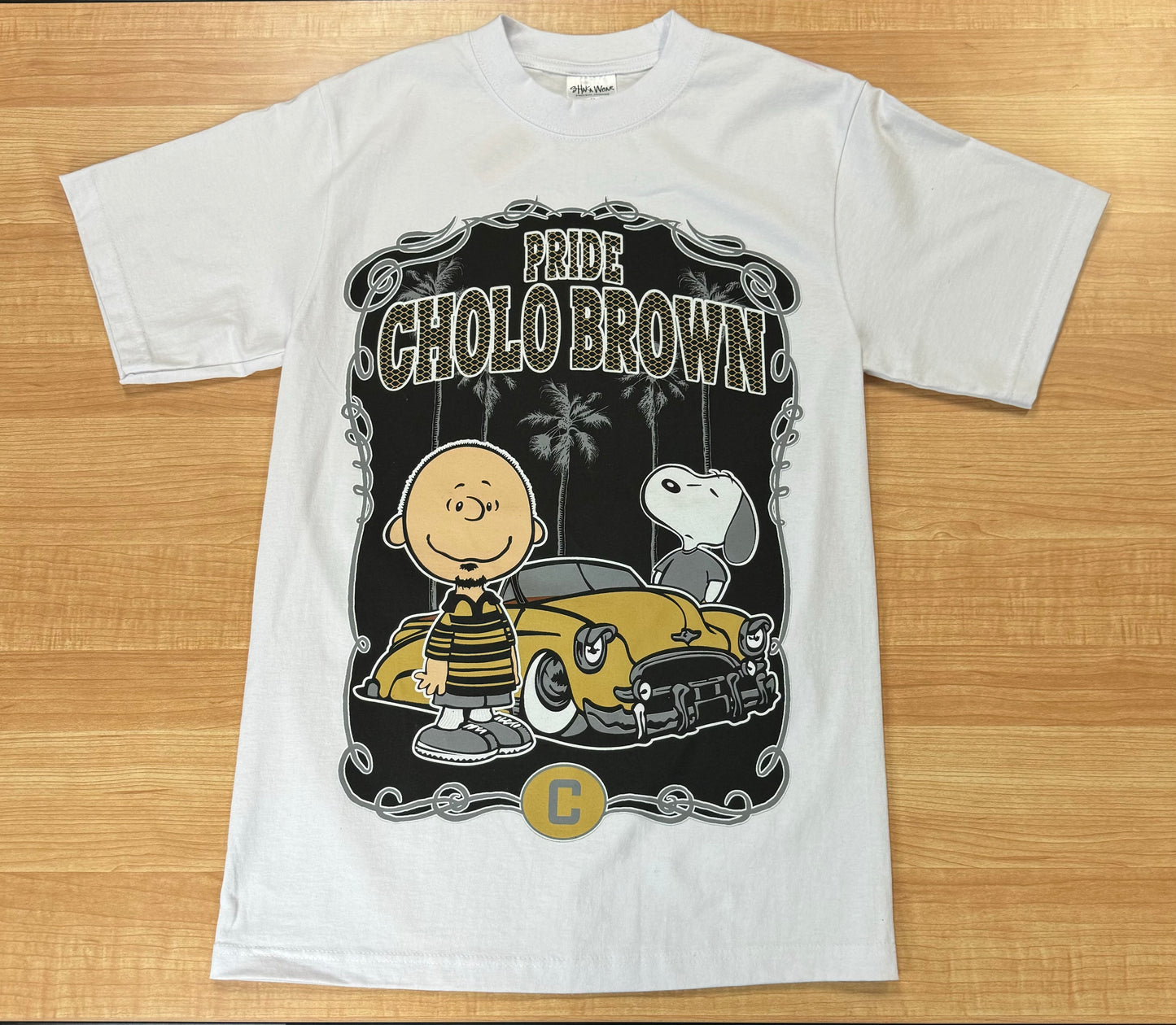 CHOLO BROWN GRAPHIC TEE White