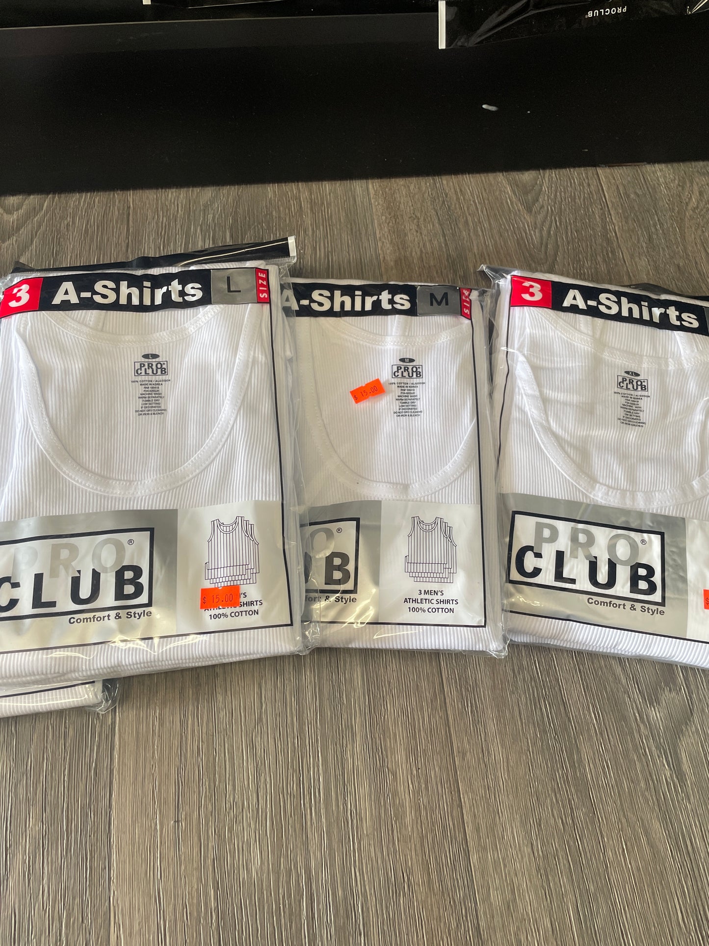 Pro Club Men's Premium Ring spun Cotton Ribbed A-Shirt