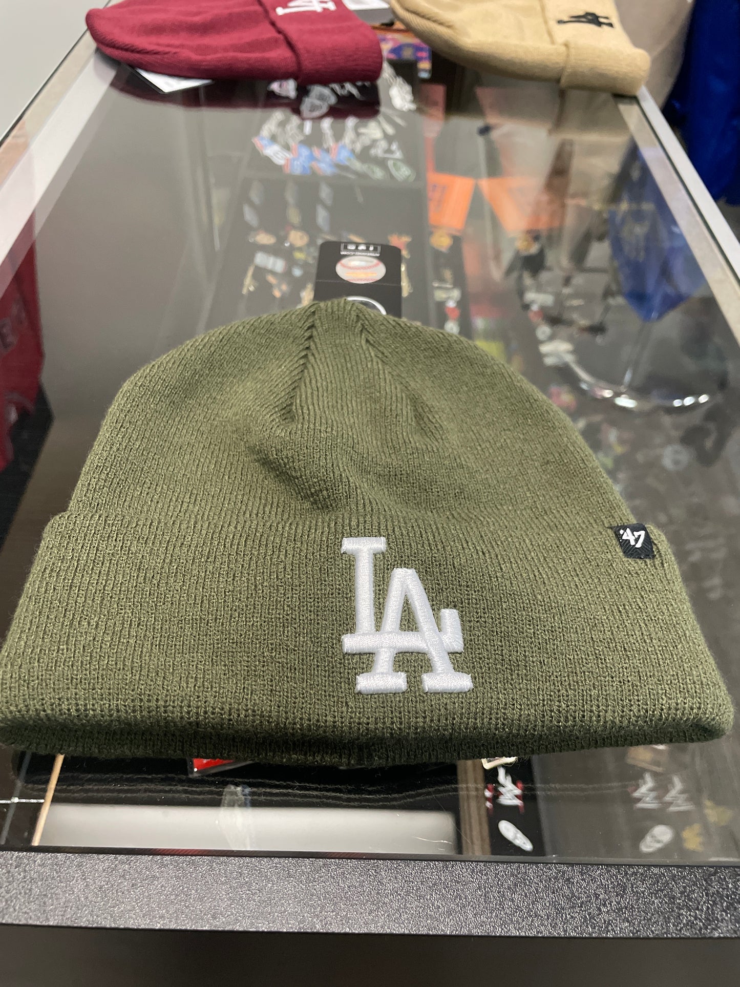 LA DODGERS Beanie Olive Green