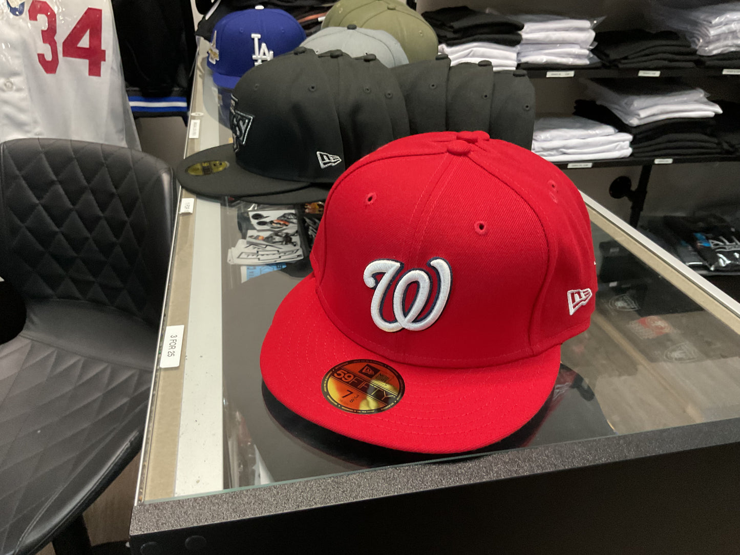 NEW ERA WASHINGTON NATIONALS RED & WHITE FITTED HAT