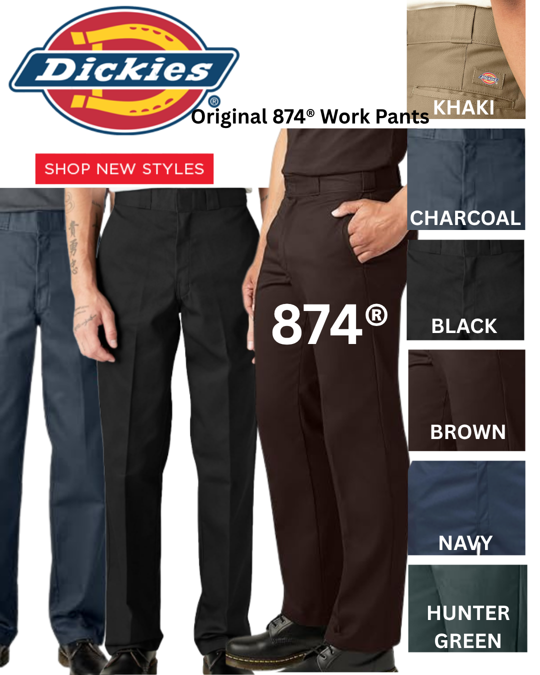 Dickies Men's Original 874® Work Pants – Bring It Back LA