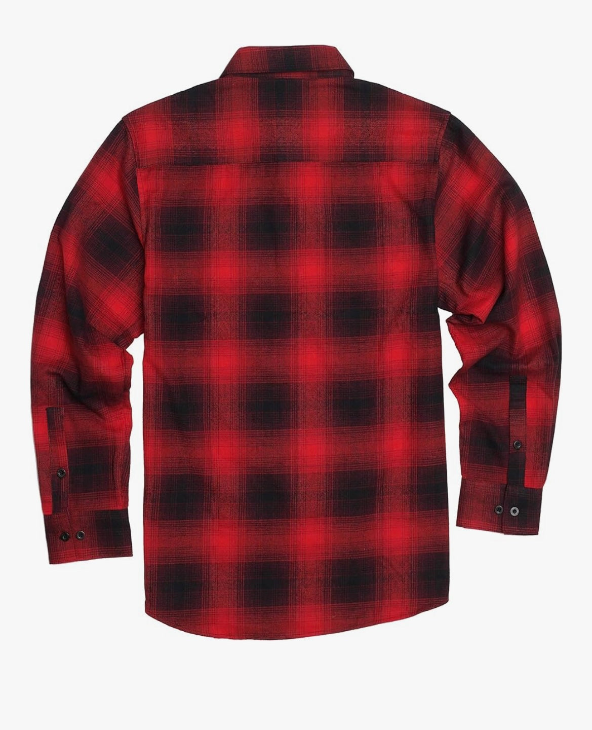 YAGO Men's Quilted Lining Button Up Plaid Flannel Jacket with Side Pockets Black/Red 5F