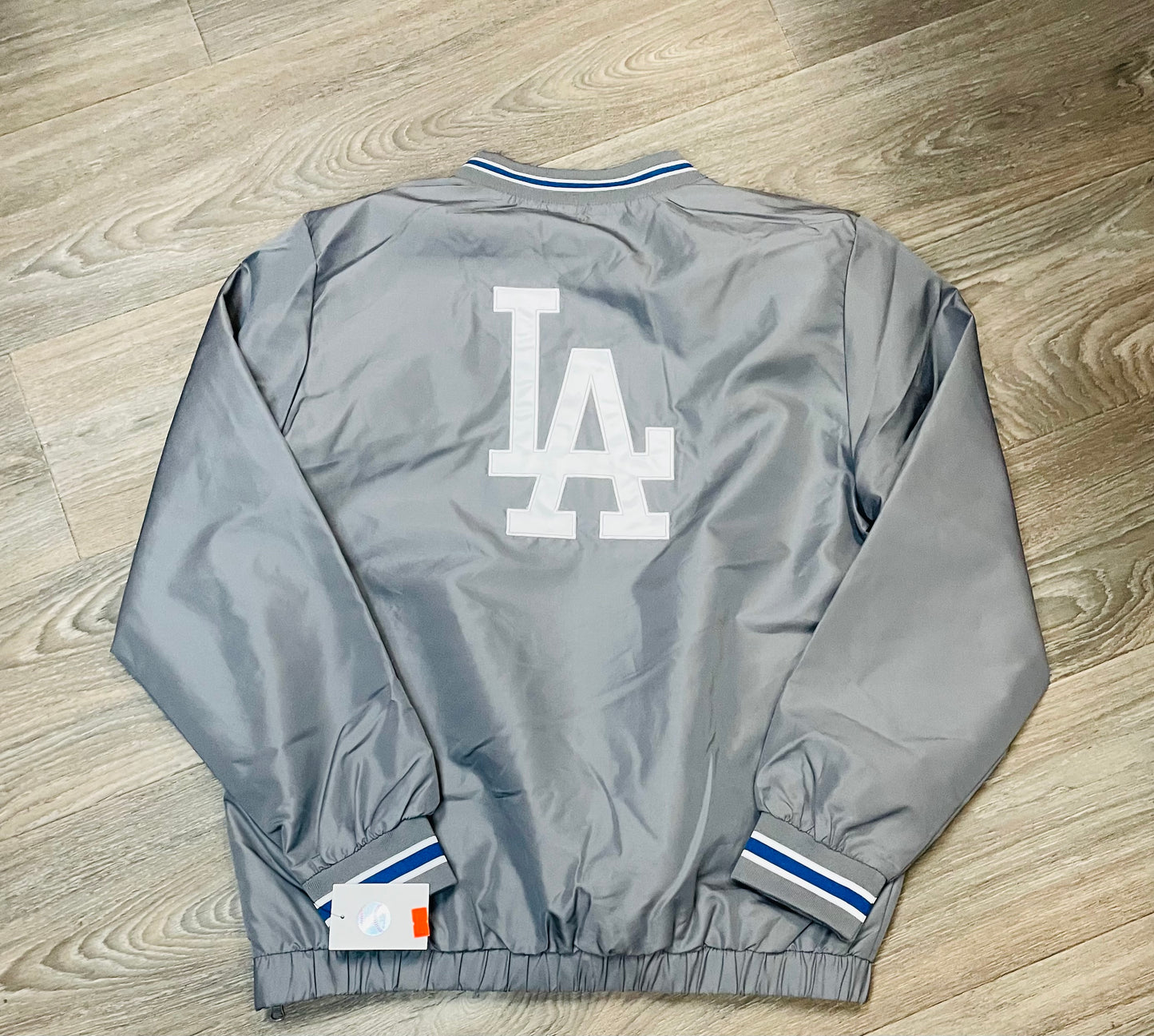 DODGERS GREY WHITE LETTERS WINDBREAKER