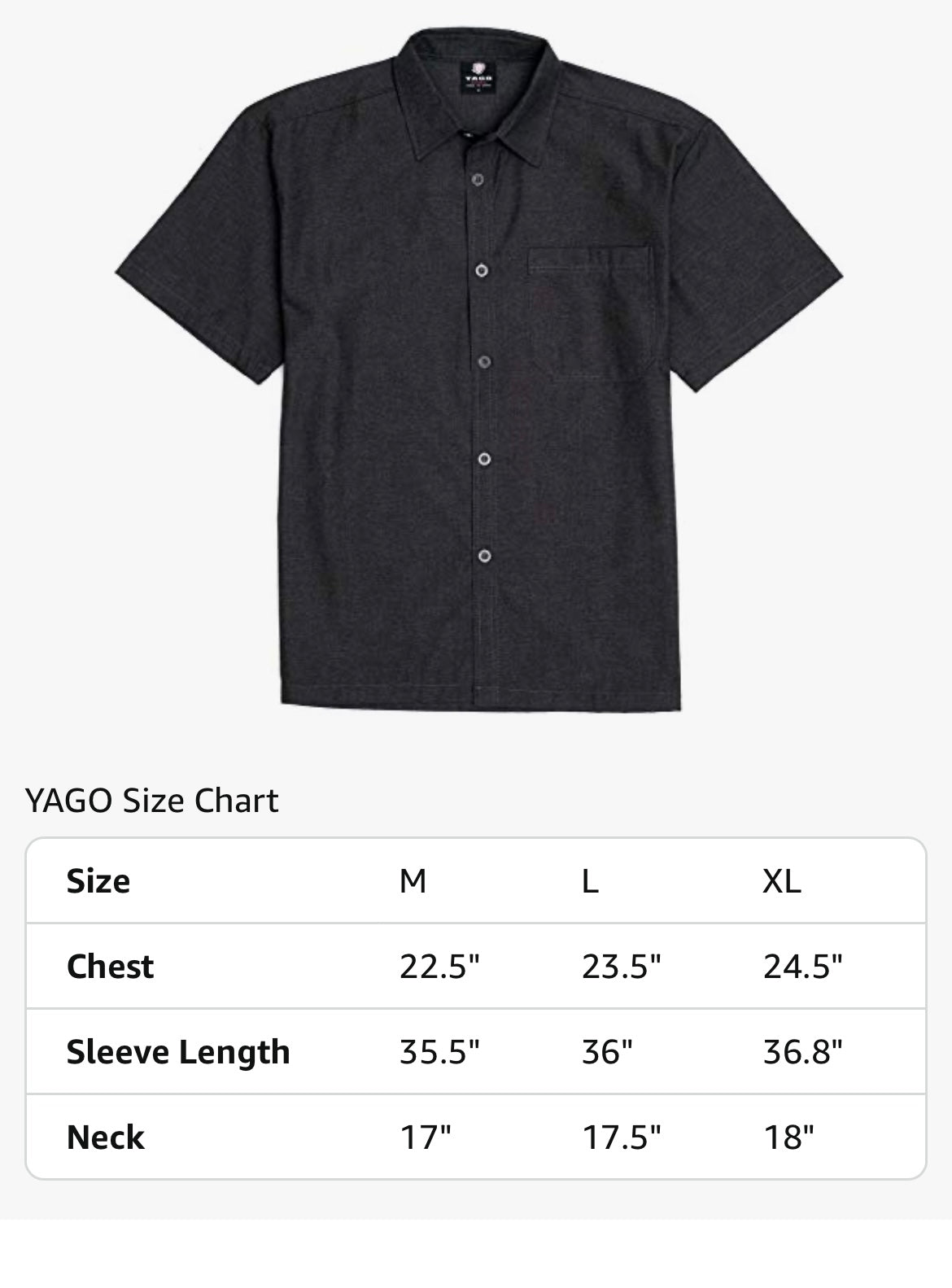 YAGO Relaxed Fit Work Shirt Charcoal