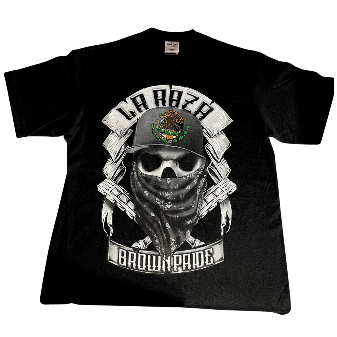 LA RAZA BROWN PRIDE GRAPHIC T- SHIRT BLACK