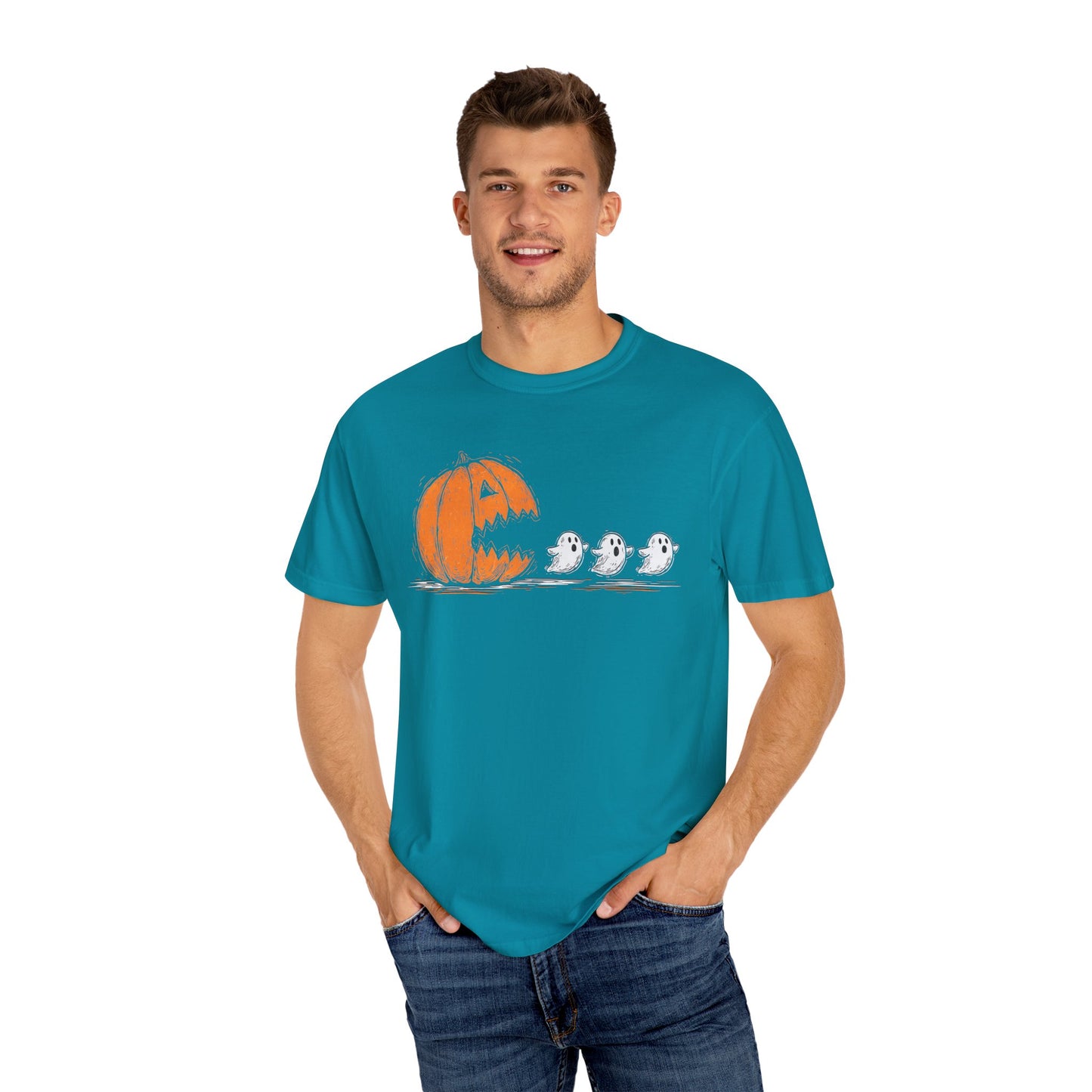 Halloween Ghosts T-Shirt, Spooky Shirt, Fall Apparel, Unisex Tee, Pumpkin Design, Comfortable Halloween Wear