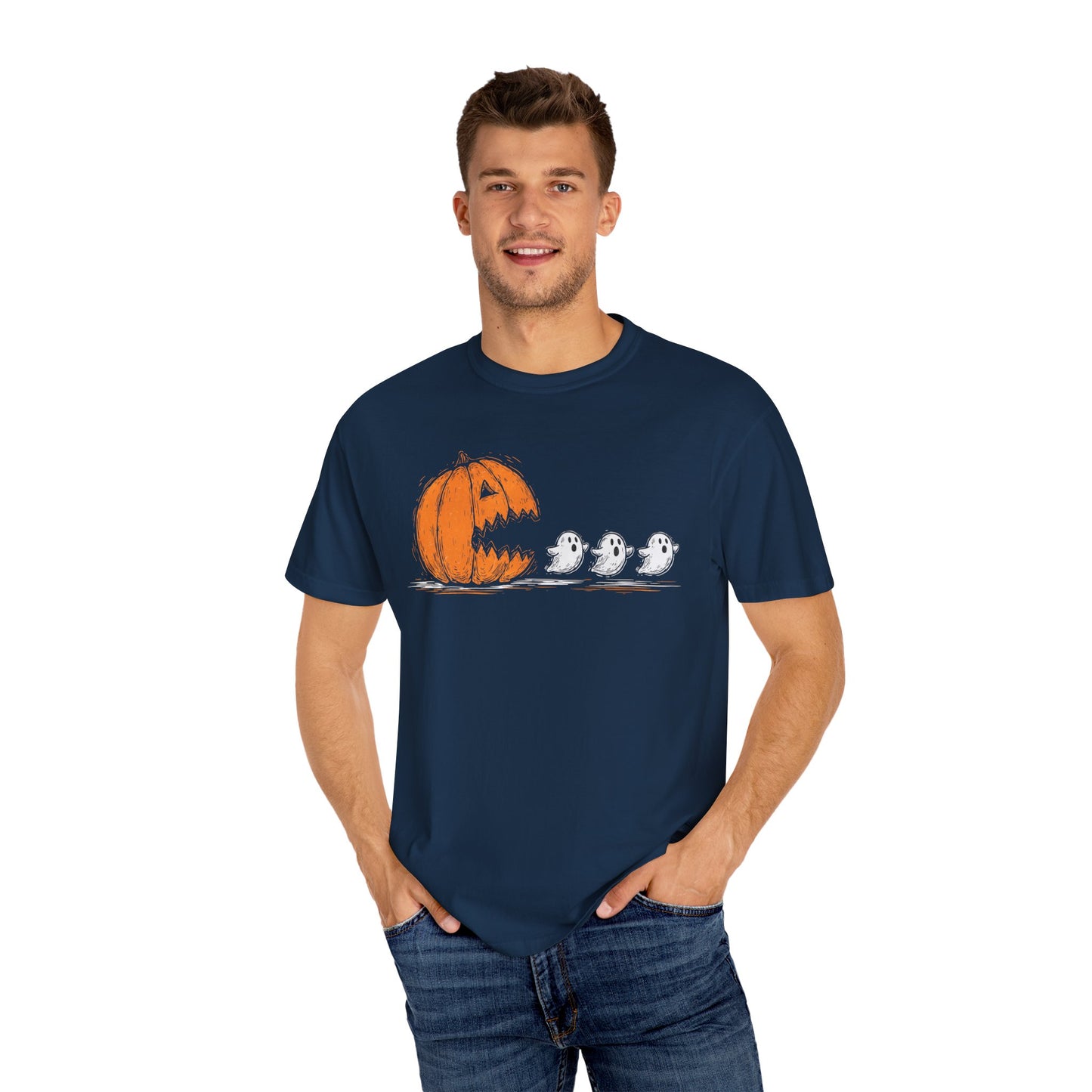 Halloween Ghosts T-Shirt, Spooky Shirt, Fall Apparel, Unisex Tee, Pumpkin Design, Comfortable Halloween Wear