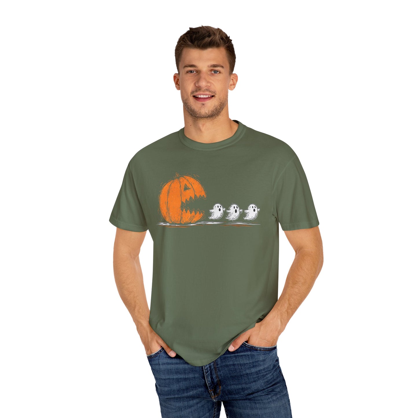 Halloween Ghosts T-Shirt, Spooky Shirt, Fall Apparel, Unisex Tee, Pumpkin Design, Comfortable Halloween Wear