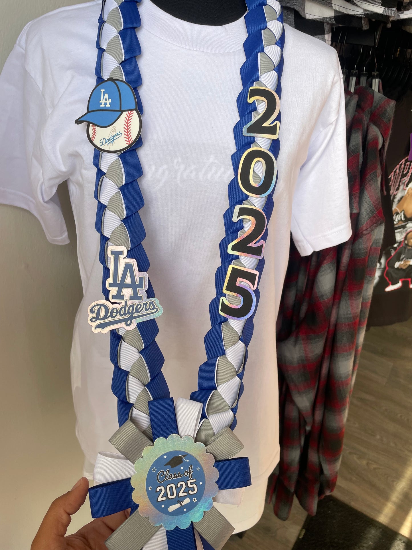 Graduation Lei Blue/Grey/White 2026