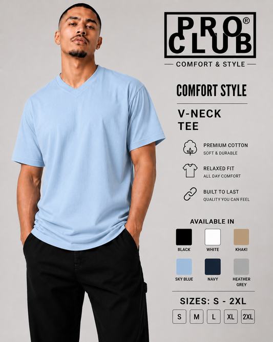 PRO CLUB Men's Comfort V-Neck Sleeve