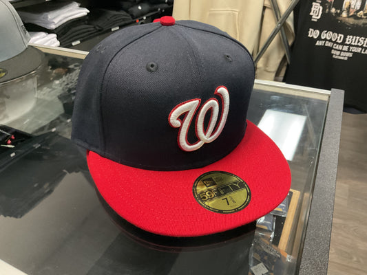 NEW ERA WASHINGTON NATIONALS NAVY BLUE & RED FITTED HAT