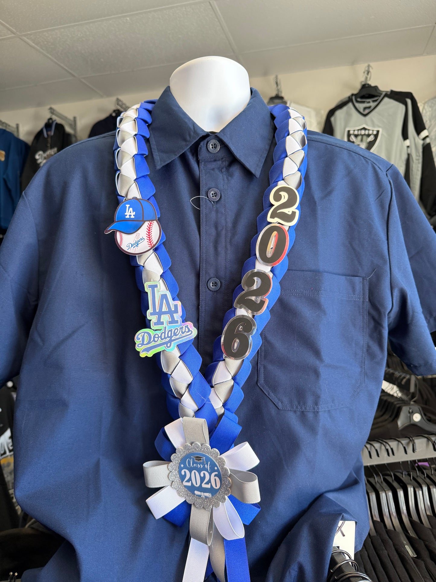 Graduation Lei Blue/Grey/White 2026