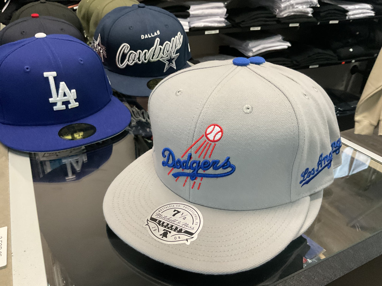 Mitchell & Ness  DODGERS HAT LIGHT GREY|| FITTED HAT