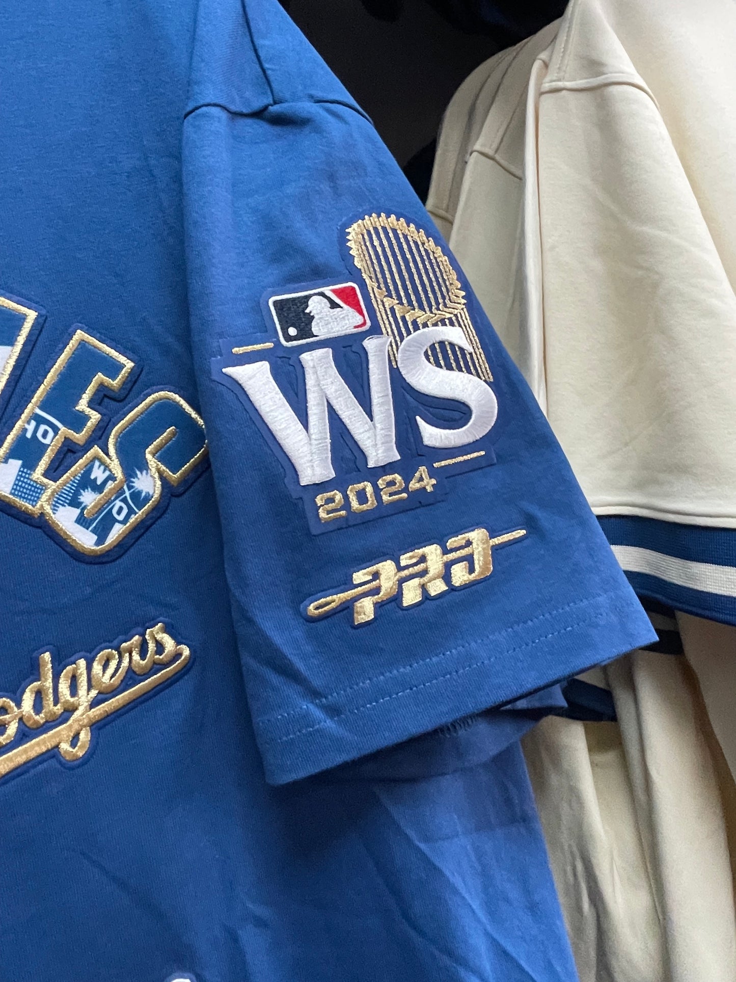 MLB LOS ANGELES DODGERS WORLD SERIES 2024 MEN'S COTTON JERSEY DROP SHOULDER TOP