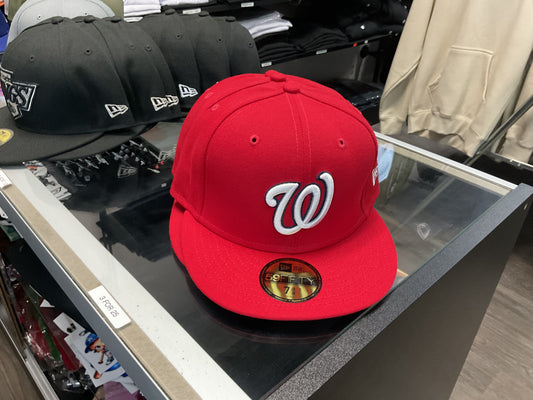 NEW ERA WASHINGTON NATIONALS RED & WHITE FITTED HAT