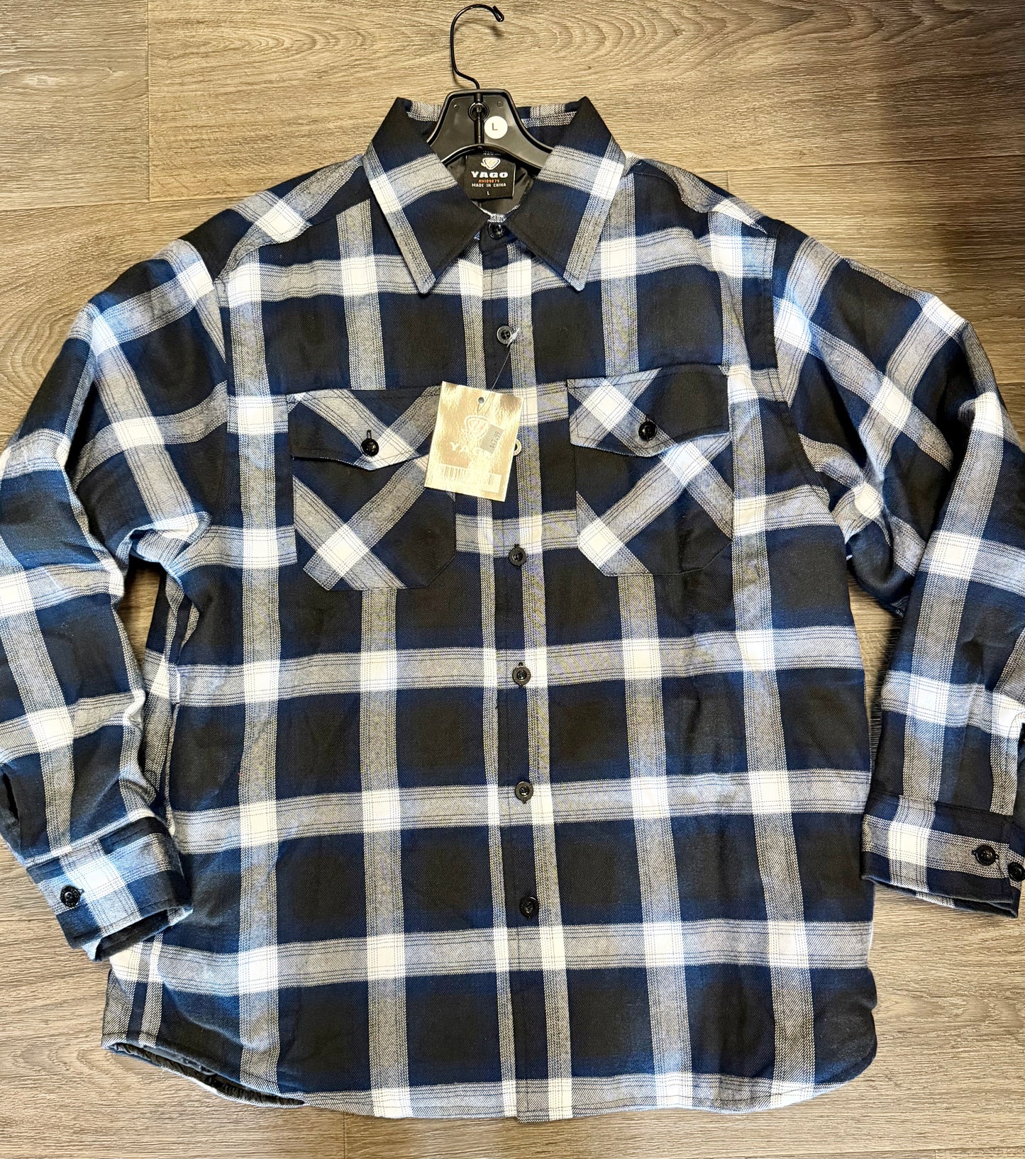 YAGO Men's Quilted Lining Button Up Plaid Flannel Jacket with Side POCKET (2)