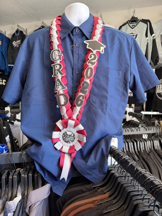 Graduation Lei Burgundy/Grey 2026