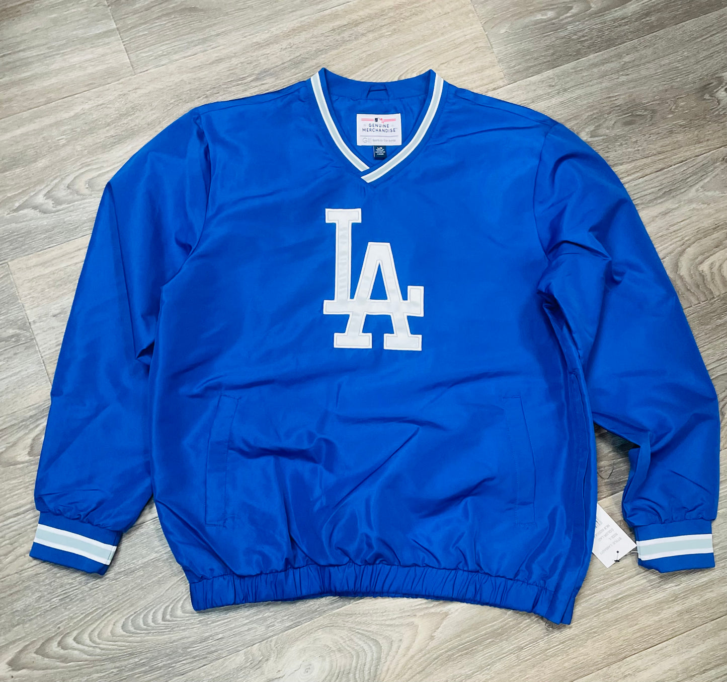 DODGERS BLUE WINDBREAKER OLD ENGLISH LETTERS BACK