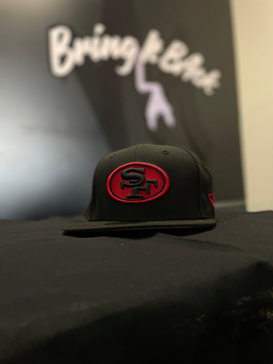 49ERS BLACK AND RED HAT| FITTED