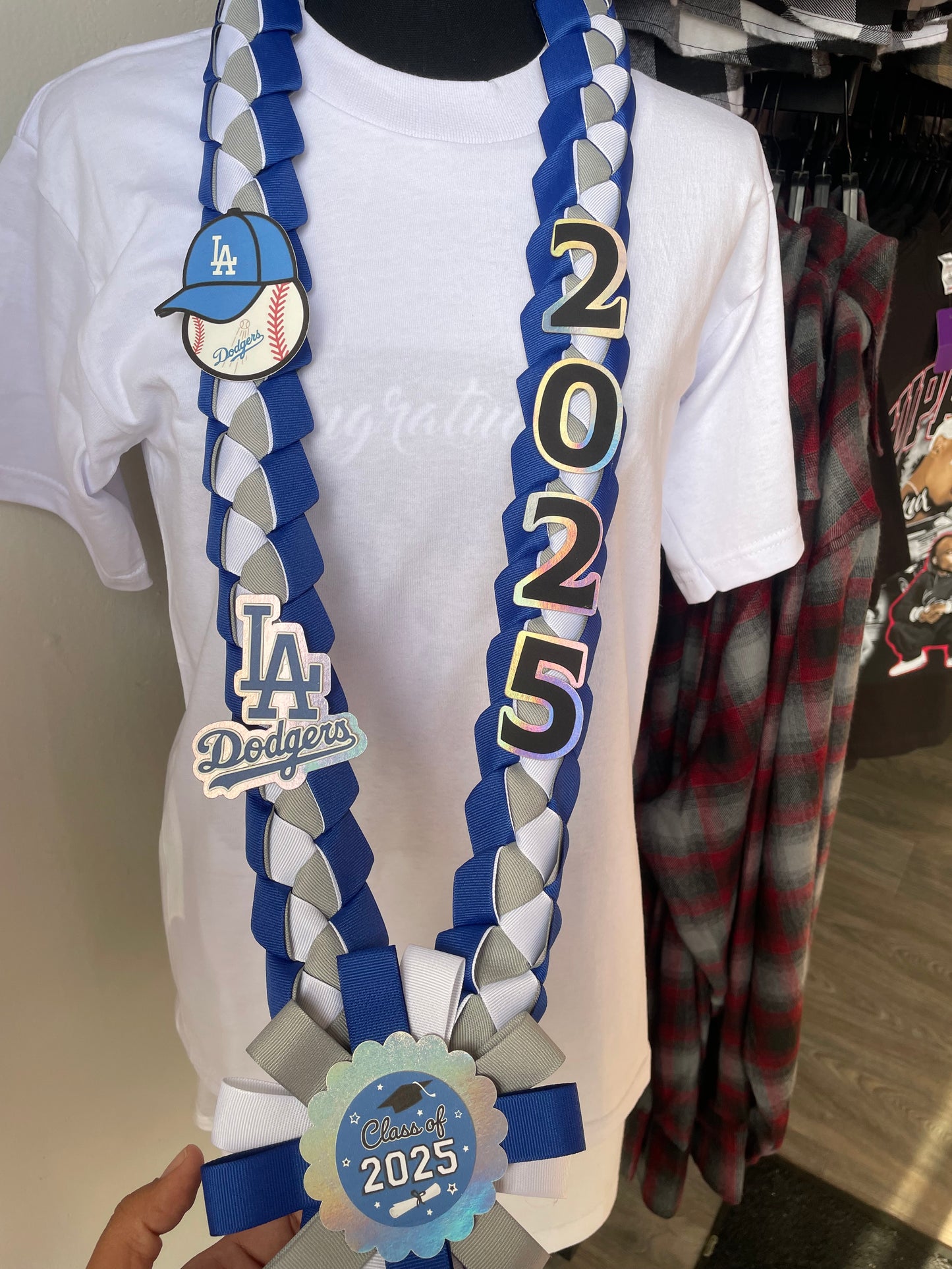 Graduation Lei Blue/Grey/White 2026