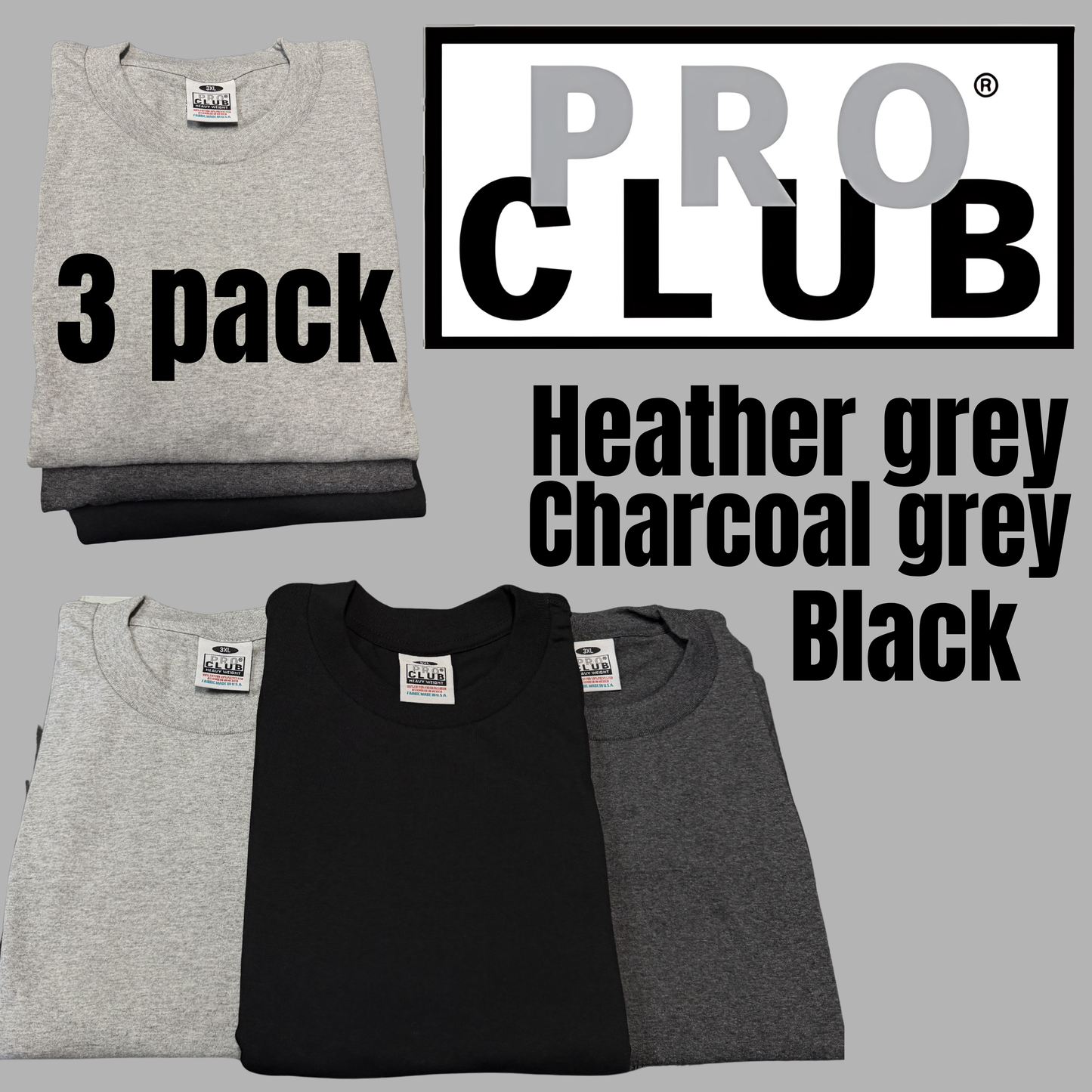 Pro club 3 pack Heavy weight T shirts