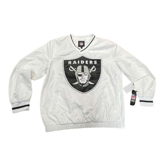 Las Vegas Raiders Windbreaker with 2 Pockets - White