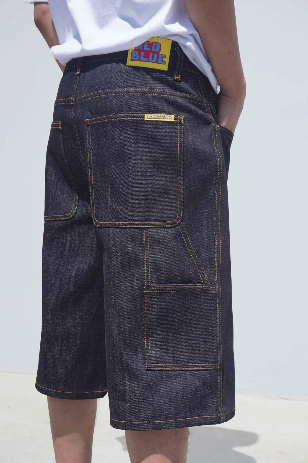 Cross Super Dark Baggy Carpenter Shorts Neu Blue