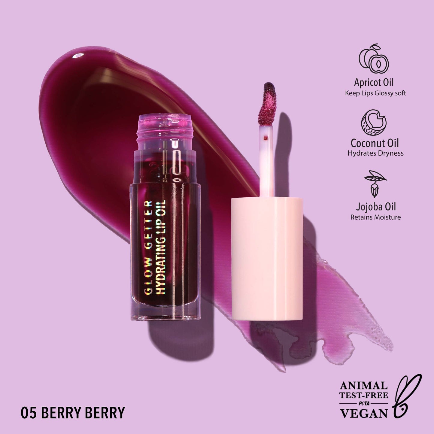 Glow Getter Hydrating Lip Oil (005 Berry Berry)